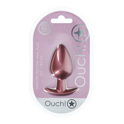 Ouch! by shots Gladde Siliconen Anale Plug - Groot - 3,5 / 8,9 cm - Roségoud (8714273056924)