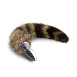 Crushious Foxy Silver - Metalen Anale Plug met Staart - Zilver/Bruin (799632354727)