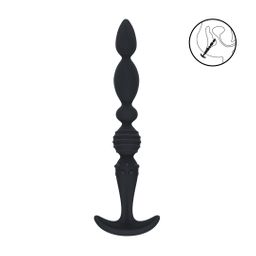 Levelz by shots Multi Textured Silicone Flared Anale Probe - Zwart (8714273066794)