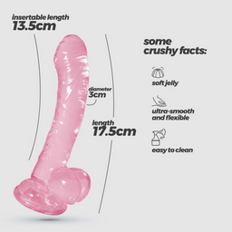 Crushious Hudini - Jelly Flexibele Anale Dildo - 6,9/ 17,5 cm - Roze (7403254158801)