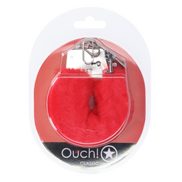 Ouch! by shots Classic Fluffy Handboeien - Rood (8714273058249)