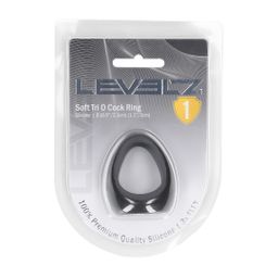 Levelz by shots Zachte Tri O Siliconen Cockring - Zwart (8714273063663)