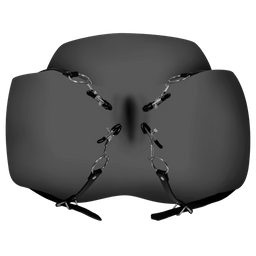 Ouch! by shots Labia Spreader met Klemmen - Zwart (8714273051004)