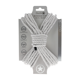 Ouch! by shots Polyester Bondage Touw - 10 m / 32,8 ft - Zilver (8714273059475)
