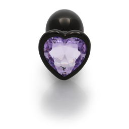 Ouch! by shots Heart Gem Butt Plug - Klein - Gunmetal/Amethyst Paars (8714273493347)