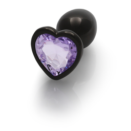 Ouch! by shots Heart Gem Butt Plug - Klein - Gunmetal/Amethyst Paars (8714273493347)