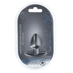 Ouch! by shots Zachte Siliconen Anale Plug - Klein - 2,6 / 6,5 cm - Gunmetal (8714273056818)