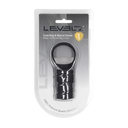 Levelz by shots Siliconen Cockring en Geribbelde Mouw - Zwart (8714273063779)