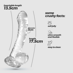 Crushious Hudini - Jelly Flexibele Anale Dildo - 6,9/ 17,5 cm - Doorzichtig (7403254158795)