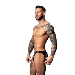 Male power Moonshine - Wetlook Jock - L/XL - Zwart (845830095174)
