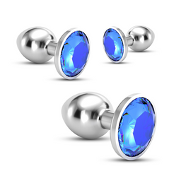 Crushious Bijou - Anal Train Trio - 3 Jewel Plugs - Blauw (7403254150812)