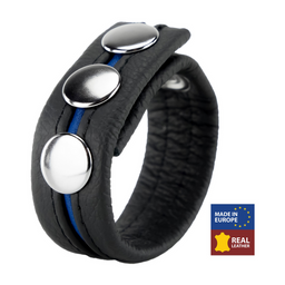Red leather Verstelbare Leren Cockring - Blauw (3662811230679)