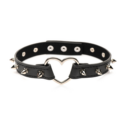 Xr brands Spiked Heart Choker - Zwart (848518056337)