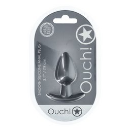 Ouch! by shots Zachte Siliconen Anale Plug - Medium - 3,1 / 7,9 cm - Gunmetal (8714273056856)