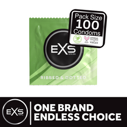 EXS 3 in 1 - Geribbeld, Gevuld en Uitgebreid - Condoms - 100 Stuks (5027701005856)