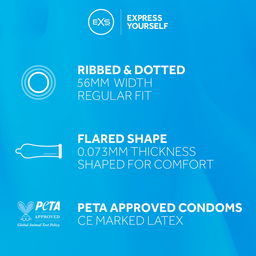 EXS 3 in 1 - Geribbeld, Gevuld en Uitgebreid - Condoms - 100 Stuks (5027701005856)