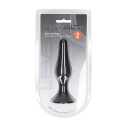 Levelz by shots Slanke Siliconen Anale Plug - L - Zwart (8714273065971)