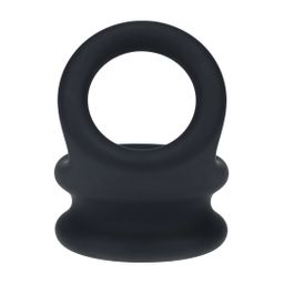 Levelz by shots Brede Dubbele O Siliconen Cockring - L - Zwart (8714273063489)