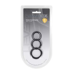 Levelz by shots Classic Silicone Cockring Set van 3 - XS/S/M - Zwart (8714273061898)