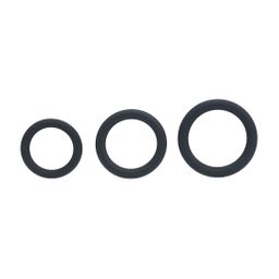 Levelz by shots Classic Silicone Cockring Set van 3 - XS/S/M - Zwart (8714273061898)