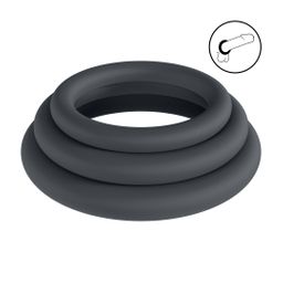 Levelz by shots Classic Silicone Cockring Set van 3 - XS/S/M - Zwart (8714273061898)