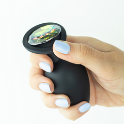 Crushious Camileo - Anale Plug met Vier Verwisselbare Edelstenen - Klein - Zwart (7403254158566)