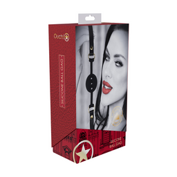 Ouch! by shots Milan Collectie - Siliconen Ball Gag - Zwart/Rood (8714273056009)