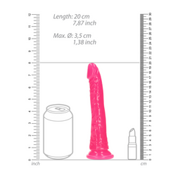 Realrock by shots Slim Realistisch Dildo met Zuignap - Glow in the Dark - 7'' / 18 cm (8714273493941)