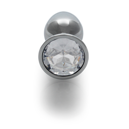 Ouch! by shots Ronde Edelsteen Anale Plug - Klein - Zilver/Diamant (8714273533623)