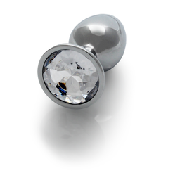 Ouch! by shots Ronde Edelsteen Anale Plug - Klein - Zilver/Diamant (8714273533623)