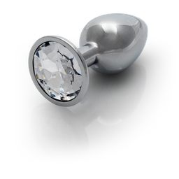 Ouch! by shots Ronde Edelsteen Anale Plug - Klein - Zilver/Diamant (8714273533623)