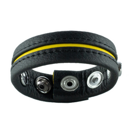 Red leather Verstelbare Leren Cockring - Geel (3662811230686)