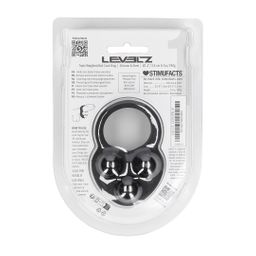 Levelz by shots Vloeibare Siliconen Drievoudig Gewogen Bal Cockring - Zwart (8714273063953)