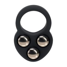 Levelz by shots Vloeibare Siliconen Drievoudig Gewogen Bal Cockring - Zwart (8714273063953)