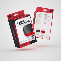 Crushious Satin Oogmaskers - Twin Pack - Zwart/Rood (7403254150850)