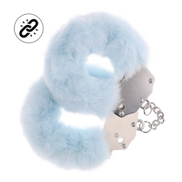 Ouch! by shots Zware Fluffy Handboeien - Poederblauw (8714273043092)