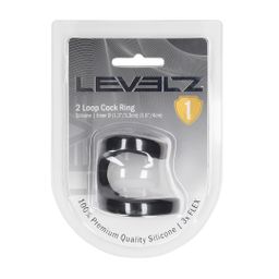 Levelz by shots 2 Loop Siliconen Cockring - Zwart (8714273063687)