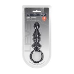 Levelz by shots Geribbelde Siliconen Anale Probe met Lus - Zwart (8714273066640)
