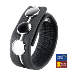 Red leather Verstelbare Leren Cockring - Wit (3662811230693)