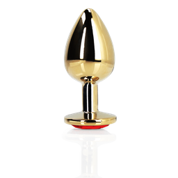 Ouch! by shots Hartje Gem Buttplug - Medium - Goud/Ruby Rood (8714273492999)