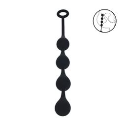 Levelz by shots Waterdrop Siliconen Anale Ballen - M - 30mm - Zwart (8714273066879)