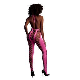 Ouch! by shots Bodystocking met Halterneck - One Size - Neon Pink (8714273493514)