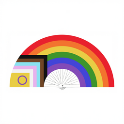 M proud LGBTQIA - Ventilator - 64 cm - Regenboog (3662811909773)