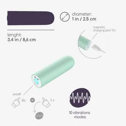 Crushious Quackers - USB Oplaadbare Vibrerende Bullet - Muntgroen (7403254156548)