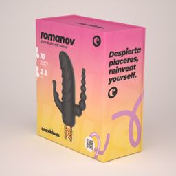 Crushious Romanov - Classic Vibrator with Removable Silicone Sleeve - Black/Golden (7403254162082)