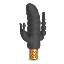 Crushious Romanov - Classic Vibrator with Removable Silicone Sleeve - Black/Golden (7403254162082)