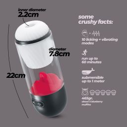 Crushious Slurpy - 2 in 1 Detachable Licking and Vibrating Masturbator - Transparent (7403254162075)