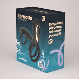 Crushious Tornado - Rotating Penis Armour - Black (7403254162167)