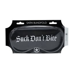 Ouch! by shots Suck Don't Bite - Gedrukte Satijnen Masker - Zwart (8714273028488)