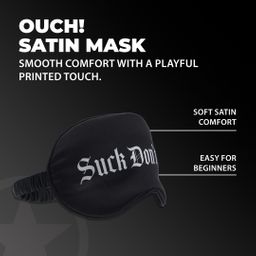 Ouch! by shots Suck Don't Bite - Gedrukte Satijnen Masker - Zwart (8714273028488)